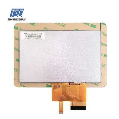 RGB Interface 280nits Luminance TFT LCD Display HX8257 IC 4.3 Inch 480x272 With CTP