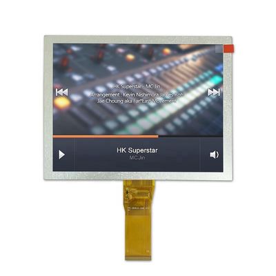 12 O'clock 8.0 inch 800x600 Screen LCD Panel RGB-24bit Interface 24LEDs for Industrial Application
